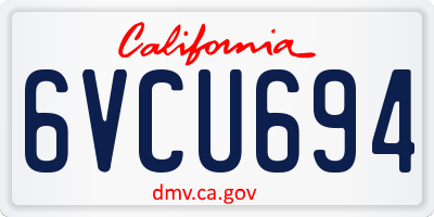 CA license plate 6VCU694