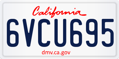 CA license plate 6VCU695