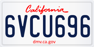CA license plate 6VCU696