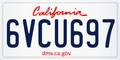 CA license plate 6VCU697