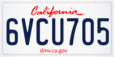 CA license plate 6VCU705
