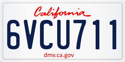 CA license plate 6VCU711