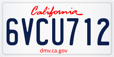 CA license plate 6VCU712
