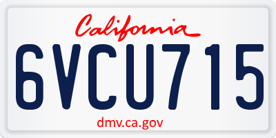 CA license plate 6VCU715