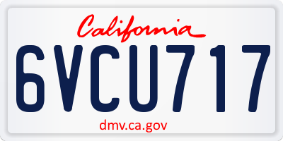 CA license plate 6VCU717