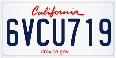 CA license plate 6VCU719
