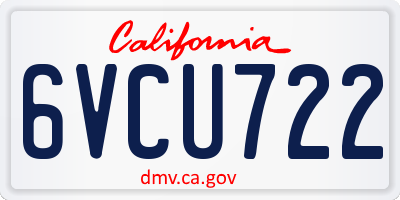 CA license plate 6VCU722