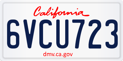 CA license plate 6VCU723