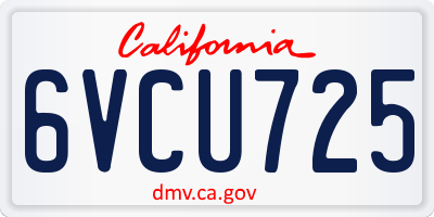 CA license plate 6VCU725