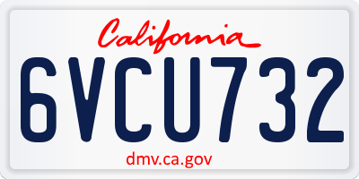 CA license plate 6VCU732