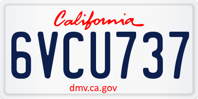 CA license plate 6VCU737