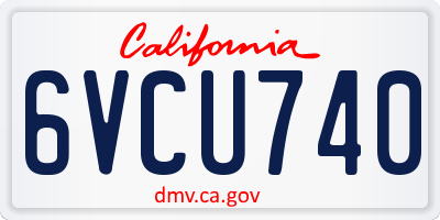 CA license plate 6VCU740