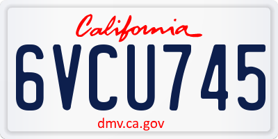 CA license plate 6VCU745