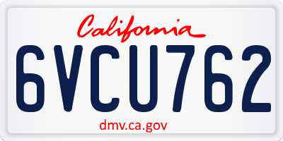 CA license plate 6VCU762