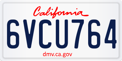 CA license plate 6VCU764