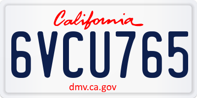 CA license plate 6VCU765