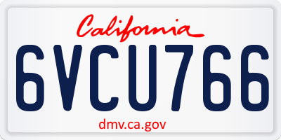 CA license plate 6VCU766