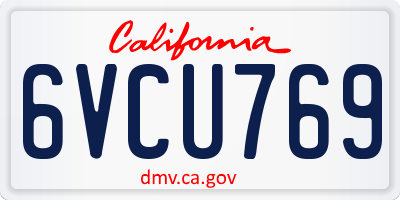 CA license plate 6VCU769