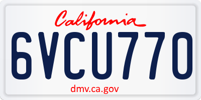 CA license plate 6VCU770