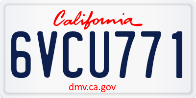 CA license plate 6VCU771