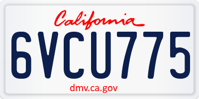 CA license plate 6VCU775