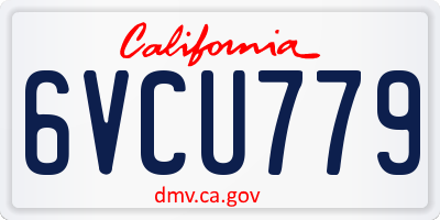 CA license plate 6VCU779