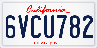CA license plate 6VCU782