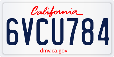 CA license plate 6VCU784