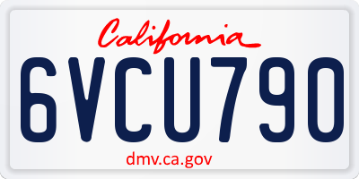 CA license plate 6VCU790