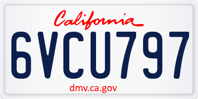 CA license plate 6VCU797