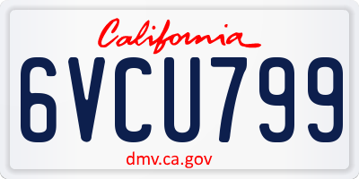 CA license plate 6VCU799