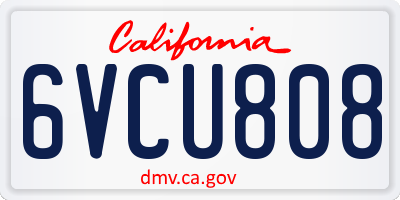 CA license plate 6VCU808