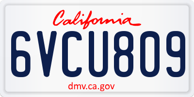CA license plate 6VCU809