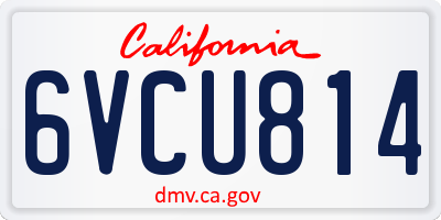 CA license plate 6VCU814
