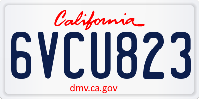 CA license plate 6VCU823