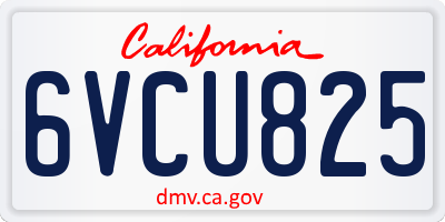 CA license plate 6VCU825