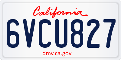 CA license plate 6VCU827