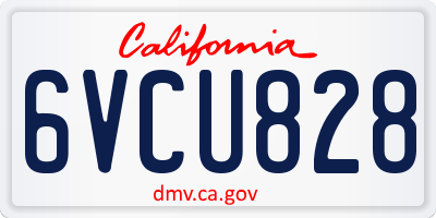 CA license plate 6VCU828