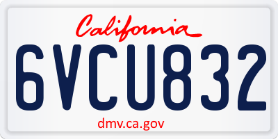 CA license plate 6VCU832