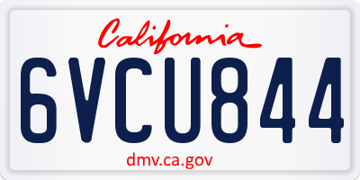 CA license plate 6VCU844
