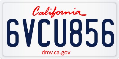 CA license plate 6VCU856