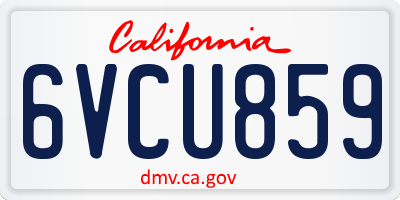 CA license plate 6VCU859