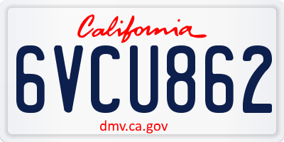 CA license plate 6VCU862