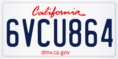 CA license plate 6VCU864