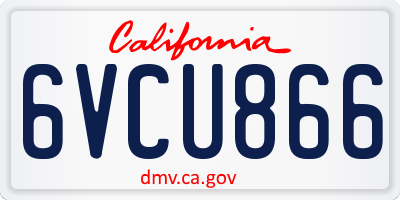CA license plate 6VCU866