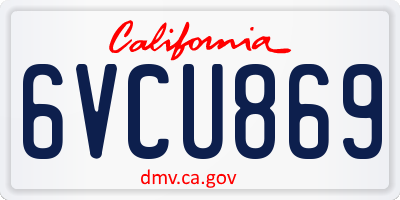 CA license plate 6VCU869