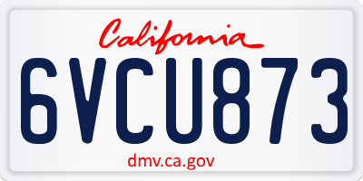CA license plate 6VCU873