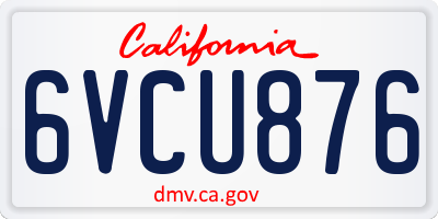 CA license plate 6VCU876