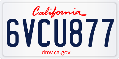 CA license plate 6VCU877