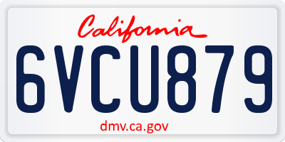 CA license plate 6VCU879